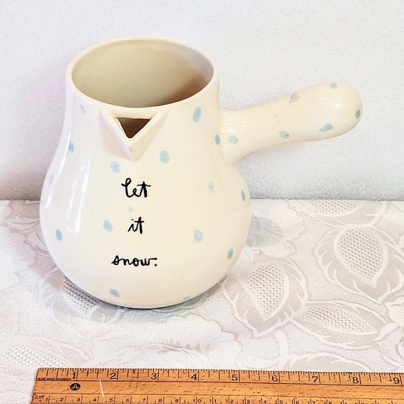 Vintage Rae Dunn, collectable coco/Hot Chocolate Pot. Snow man/ let it snow. - Picture 12 of 13